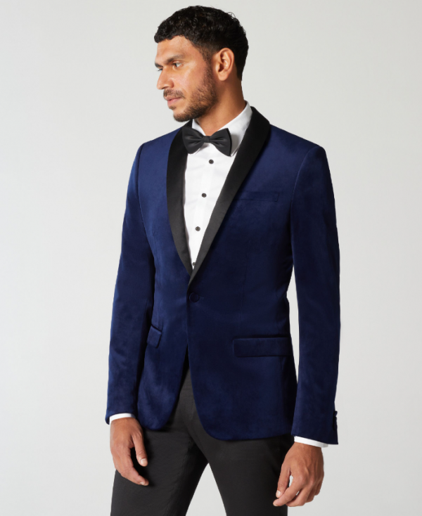 Jas Slim Fit dengan Kerah Shawl